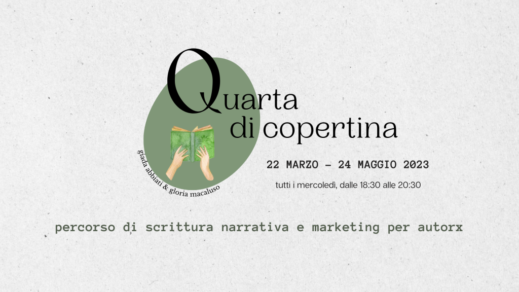 Quarta di Copertina – corso di scrittura narrativa e bookmarketing